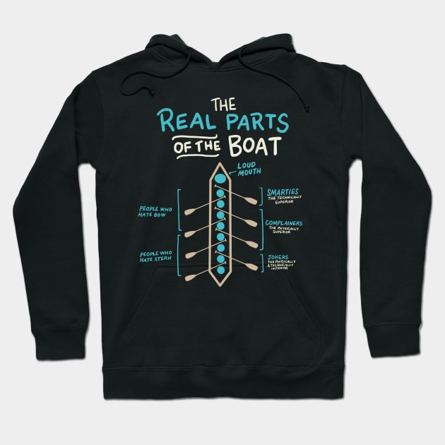 The Real Parts Of The Boat - Funny Rowing Hoodie by GigibeanCreations